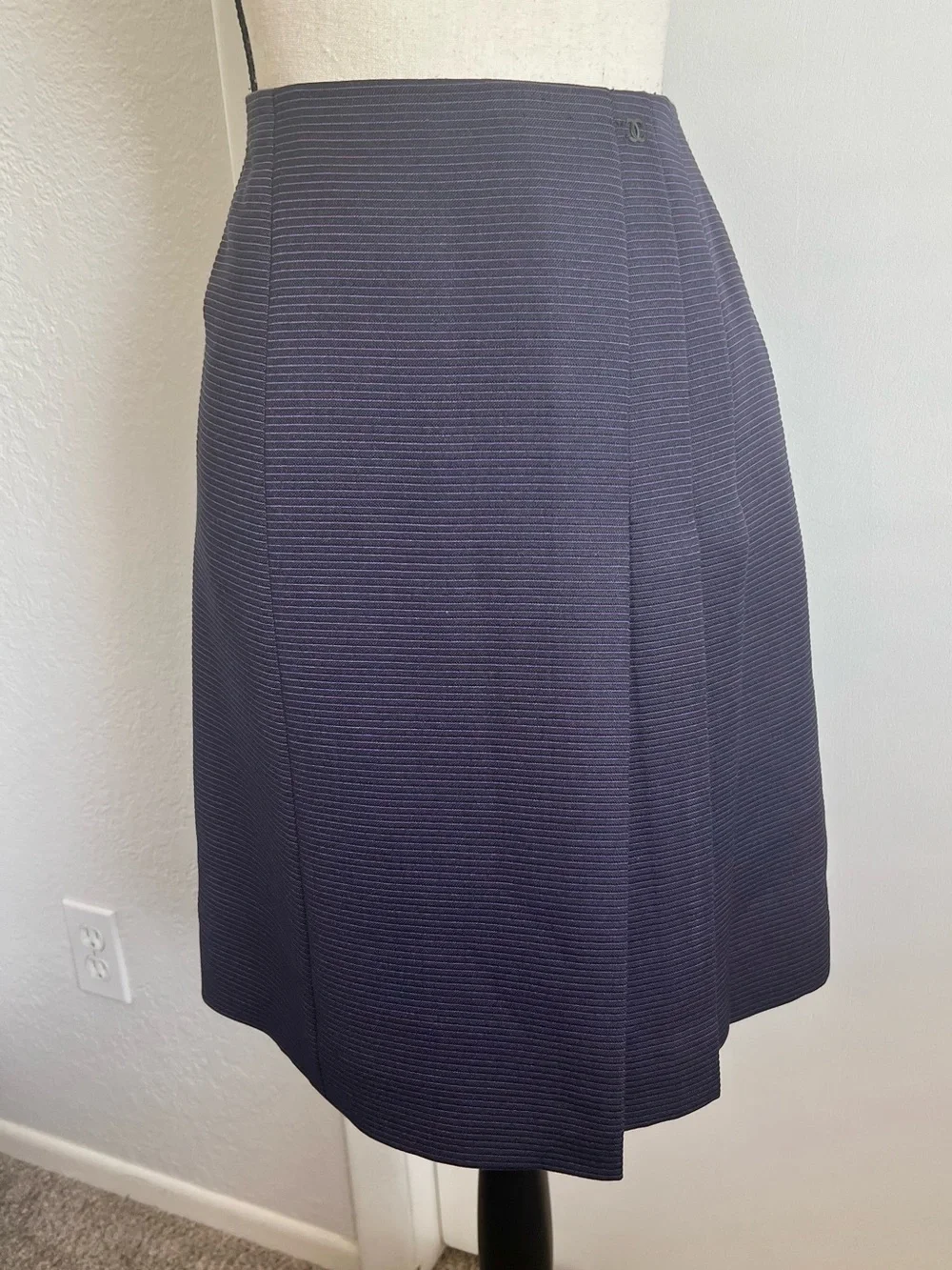 Chanel Two Tone Wool/Silk Blend Skirt Vintage